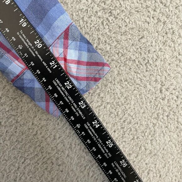 Vineyard Vines Shirt Women 4 Blue Plaid Relaxed Button Front Flannel - Picture 9 of 10